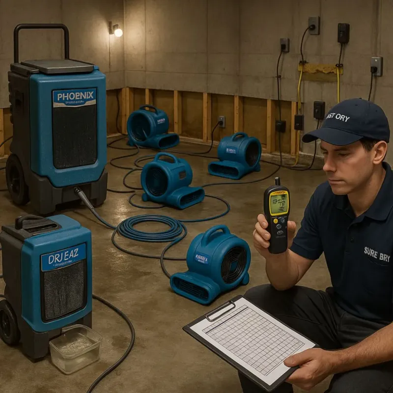 Structural Drying and Dehumidification process in Great Falls, SC